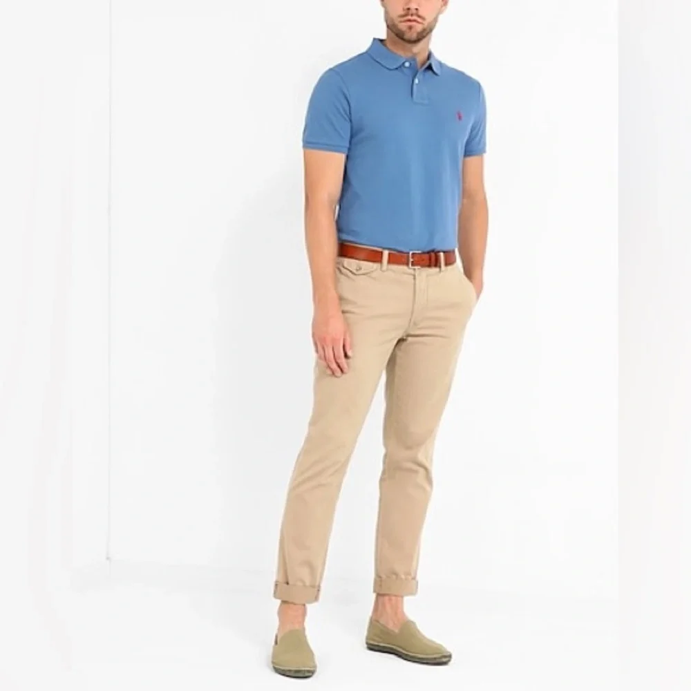 NWT Polo Ralph Lauren Custom Slim Fit Pastel Blue 100% Cotton Size XL Retail 110